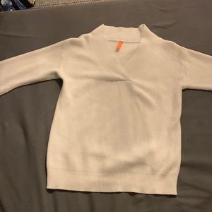 White V-Neck Sweater